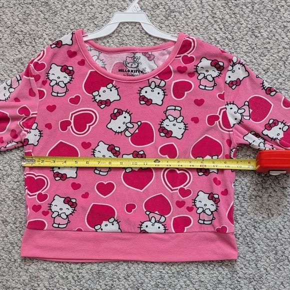 Hello Kitty Kids (Size Small) Pink Fleece Long Sleeve Pyjama Top/Sweatshirt - Picture 5 of 11